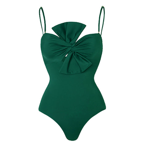 Bow Front One Piece Swimsuit and sarong