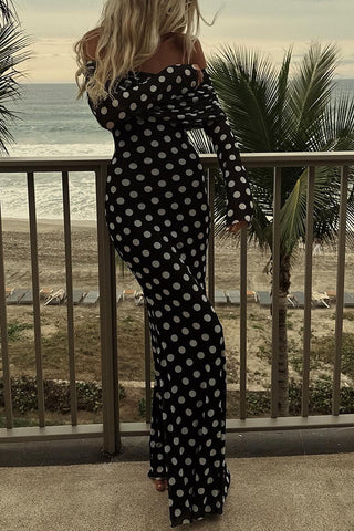 Off Shoulder Polka-Dot Dress