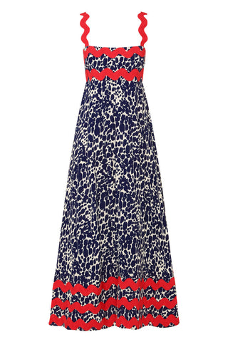 Floral Printed Wave Bandeau Fashion Maxi Dress