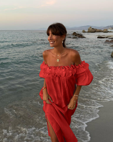 Off Shoulder Puff Sleeve Dress