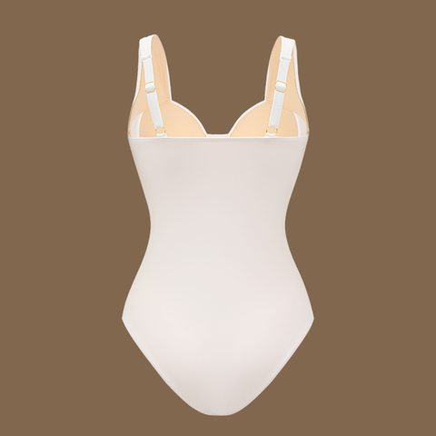 Laser White Hollow Out One Piece Swimsuit and Skirt