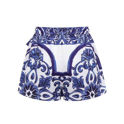 Surfing Wetsuit Classic Majolica Series Pattern Print One Piece Swimsuit and Pants or Shorts	