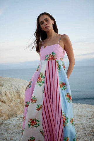 Color Block Striped Print Dress