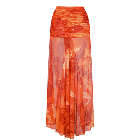 Orange Lily Print One Piece purple (Multiple ways to wear)	