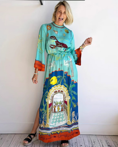 Printed Slit Dress
