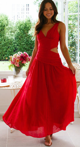 V Neck Cutouti Dress