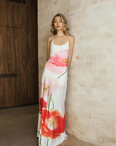 Sling Backless Blossom Print Dress