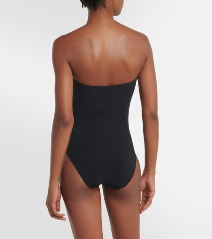 Bandeau Cutout Color Block One Piece purple	
