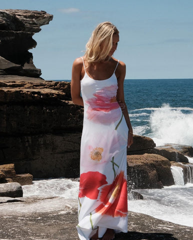 Sling Backless Blossom Print Dress
