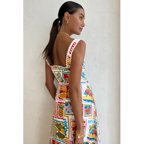 Sling Bandeau Printed Dress