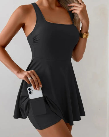 Women's One Piece Swimdress Swimsuit Tummy Control Swim Dress Modest Full Coverage Bathing Suit