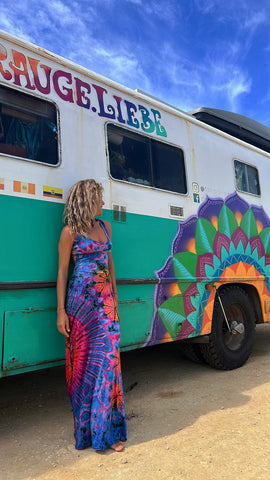Tie-dyed Sling Backless Dress