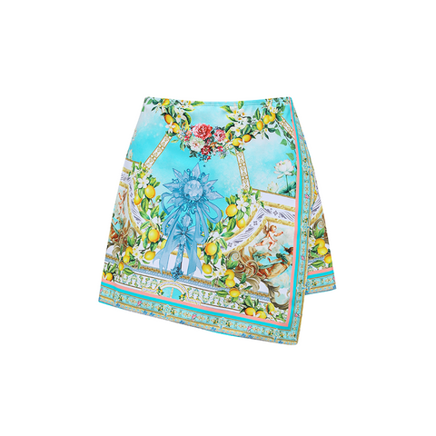 Laser Cutout Lemon & Rococo Print Swimsuit Set(s)