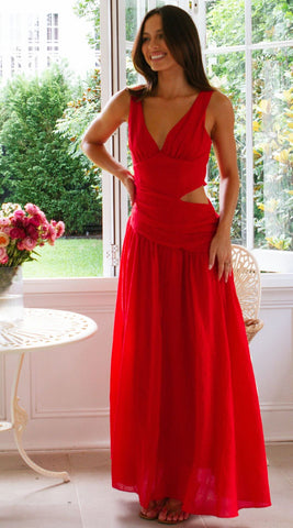 V Neck Cutouti Dress