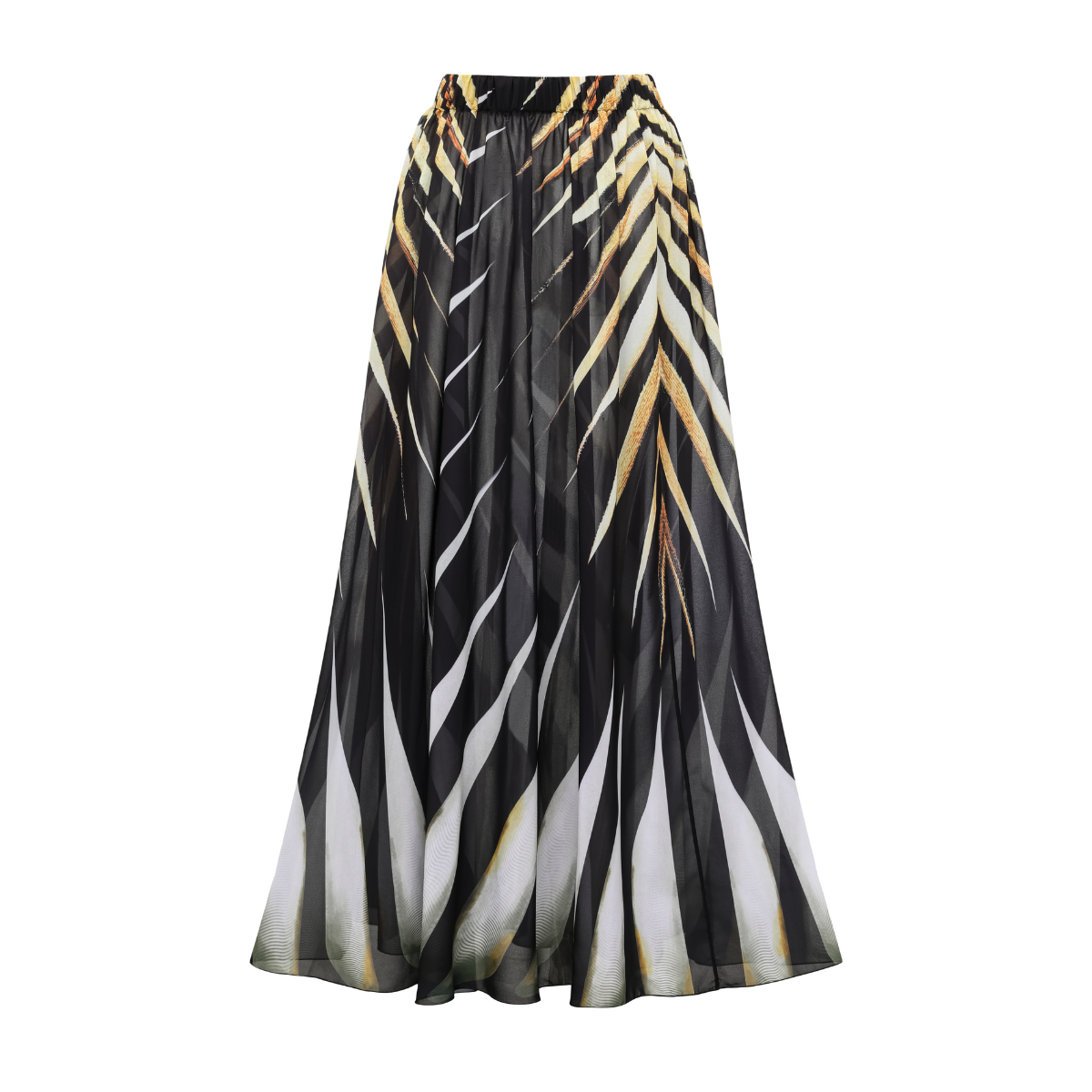 V-neck Tiger Stripe Print One Piece Swimsuit and Skirt	