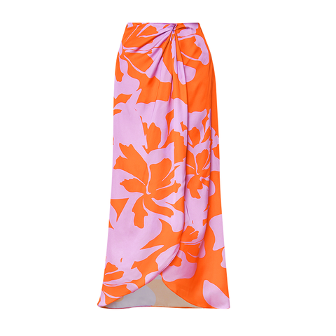 Off Shoulder Ruffled Printed One Piece Swimsuit and Skirt