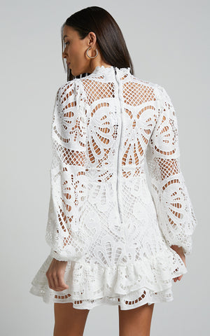 Lantern Long Sleeve Lace Dress