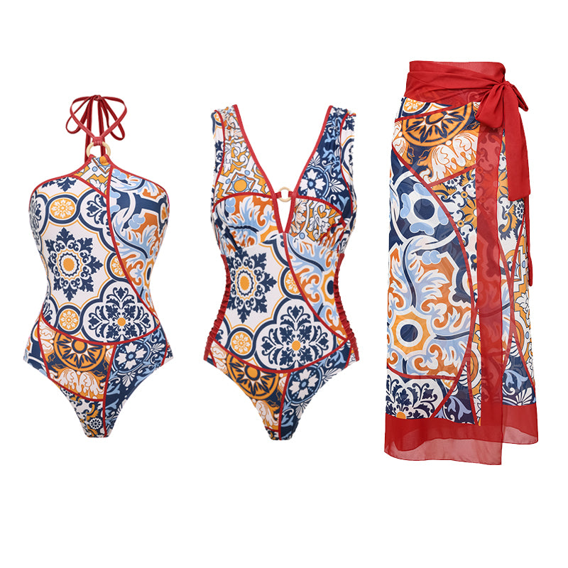V Nack Printed One Piece purple Flaxmaker	