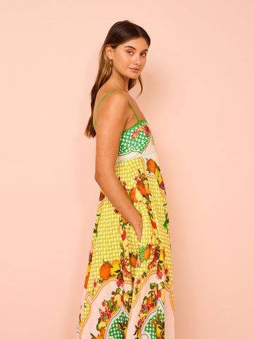 Backless Graffiti Printed Sling Dress