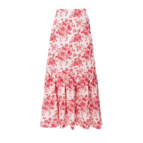 Cross Straps Printed One Piece Swimsuit and Skirt