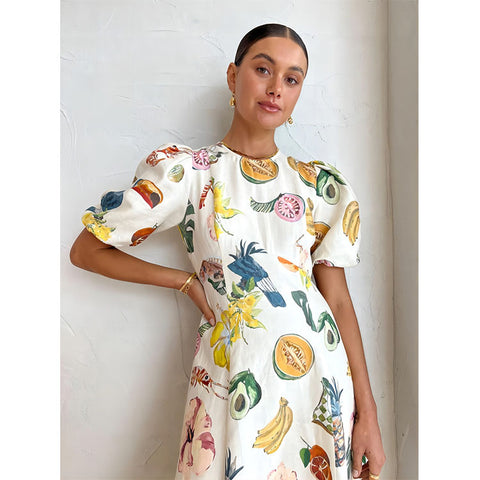 Fruits Printed Dress