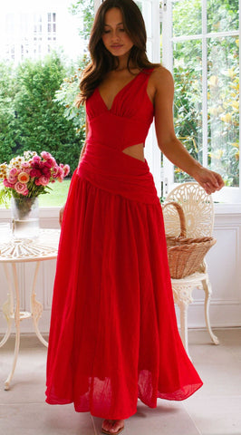 V Neck Cutouti Dress
