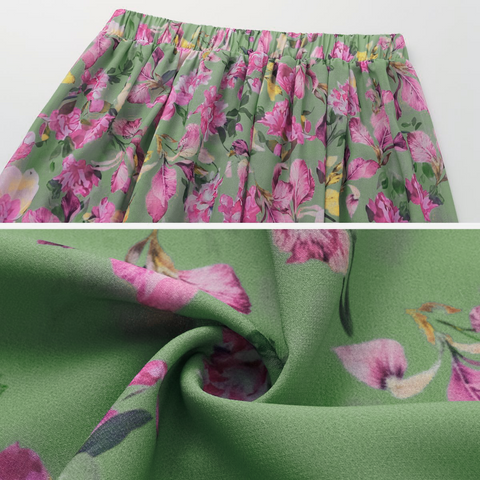 Floral Top & Plunging Ruched Swim Set and Skirt	