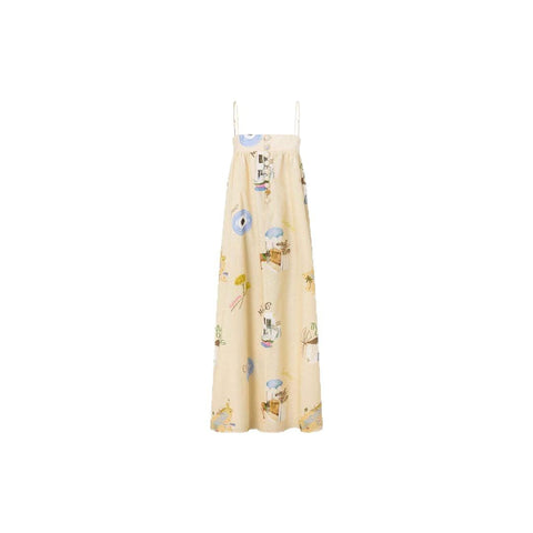 Sling Shoulder  Printed Dress