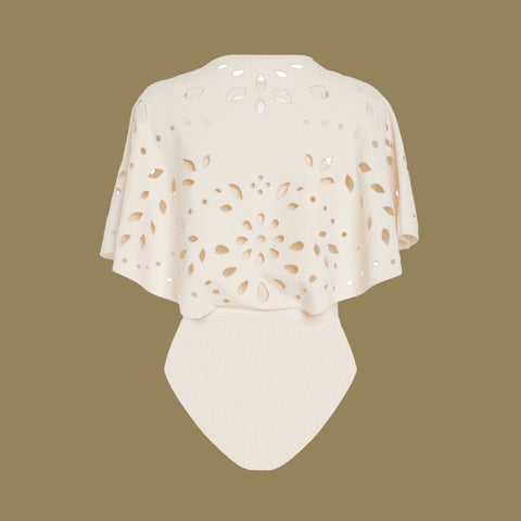 Laser Cutting One Piece Swimsuit and Skirt	