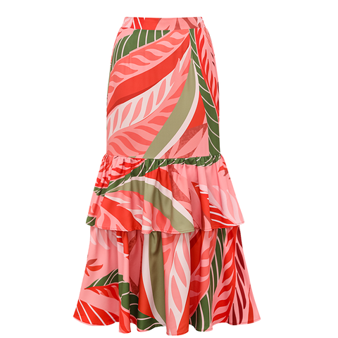 Long-sleeved Artificial Stone Decor One Piece Swimsuit and Skirt Flaxmaker	