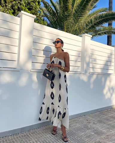 Ethnic One Shoulder Printed Dress