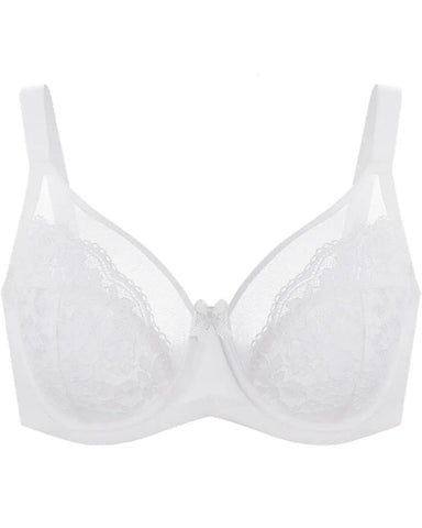 Floral lace shaping plus size bra