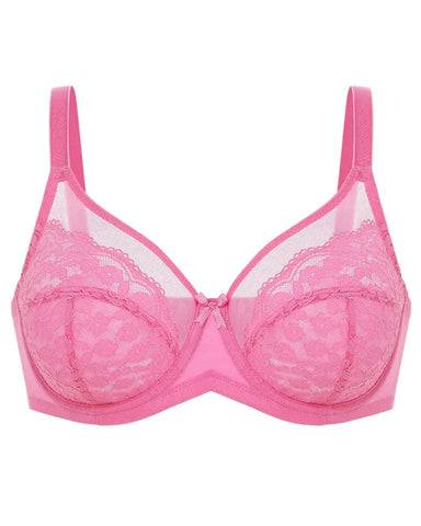 Floral lace shaping plus size bra