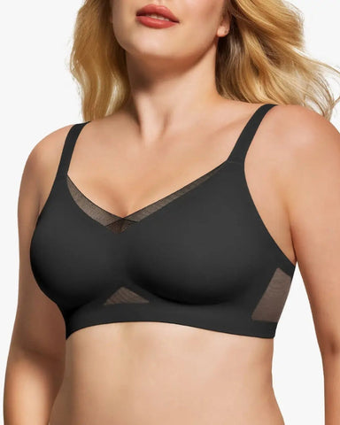 Ultra-Comfort Mesh Wireless Lift Bra with Crossover Design