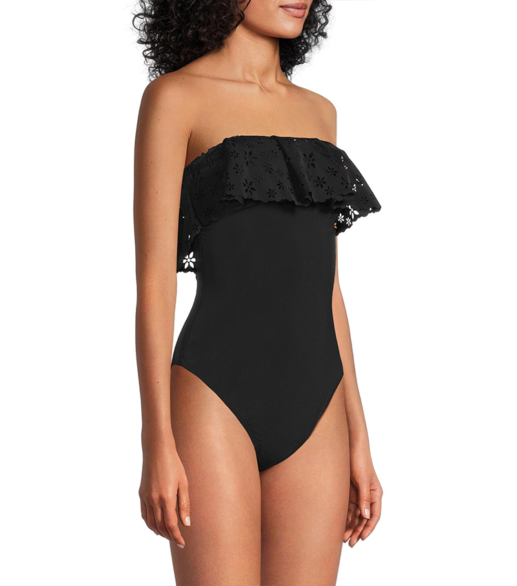 Black Laser Cutting Flower Hollow Swimsuit Set(s)	