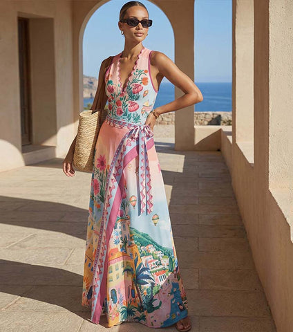 Scallop Cut Neck One Piece Swimsuit and Skirt